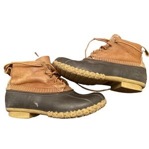 Vintage L.L. Bean Boots Womens  7 Mens 5 Rubber Leather Lace Up Waterproof Snow